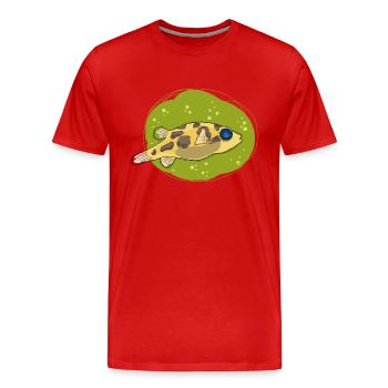 PeaPuffer, kugelfisch - Männer Premium Bio T-Shirt - Rot - Vorne - Damien (186cm)