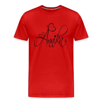 Annika Name Vorname Mädchen Kalligrafie Dekor - Männer Premium Bio T-Shirt - Rot - Vorne - Damien (186cm)