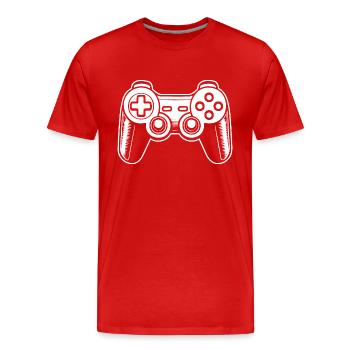 Manette de jeu de jeux vidéo - T-shirt bio Premium Homme - rouge - Devant - Damien (186cm)