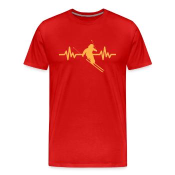 Heartbeat Ski Ski freestyle - T-shirt bio Premium Homme - rouge - Devant - Damien (186cm)