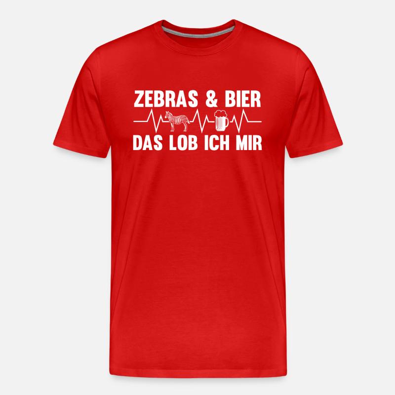 Zebra - Männer Premium Bio T-Shirt - Rot