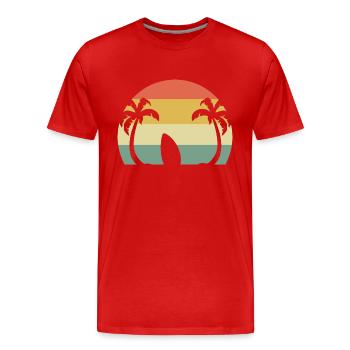 Surfing Beach Reisender - Männer Premium Bio T-Shirt - Rot - Vorne - Damien (186cm)