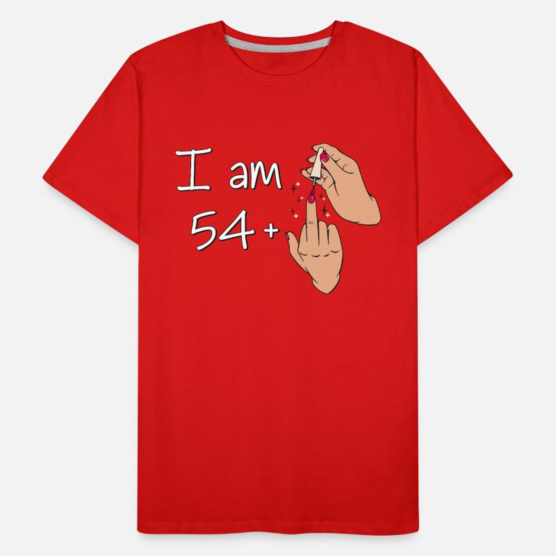 Ich bin 54 + 1 Mittelfinger-Shirt Ich bin 54 Plus, Männer Premium Bio T-Shirt