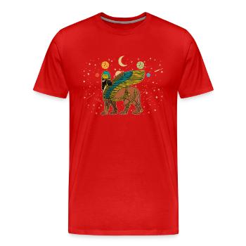 Lamassu Assyria Antique Deity Babylon Sumer - Men's Premium Organic T-Shirt - red - Front - Damien (186cm)