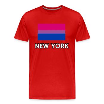 Bi Pride Flagge New York - Männer Premium Bio T-Shirt - Rot - Vorne - Damien (186cm)