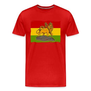 Reggae Afrika Löwe von Juda Judah Rastafari Rasta - Männer Premium Bio T-Shirt - Rot - Vorne - Damien (186cm)