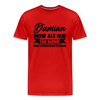 Vorname Damian - Männer Premium Bio T-Shirt - Rot - Vorne - Damien (186cm)