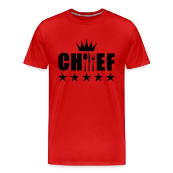 Chef Chef - Men's Premium Organic T-Shirt - red - Front - Damien (186cm)