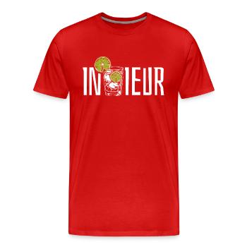 Gin Ingenieur - In Gin ieur - Wortspiel - Männer Premium Bio T-Shirt - Rot - Vorne - Damien (186cm)