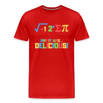 Vintage Retro, and it was delicious! Mathematik - Männer Premium Bio T-Shirt - Rot - Vorne - Damien (186cm)