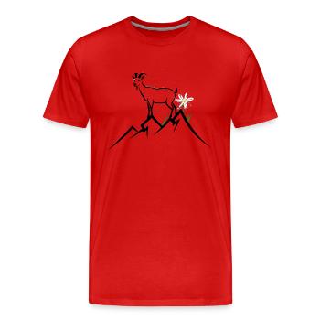 Mountain, Alps - Men's Premium Organic T-Shirt - red - Front - Damien (186cm)