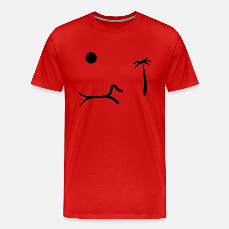 Dackel Sommerurlaub - Männer Premium Bio T-Shirt - Rot