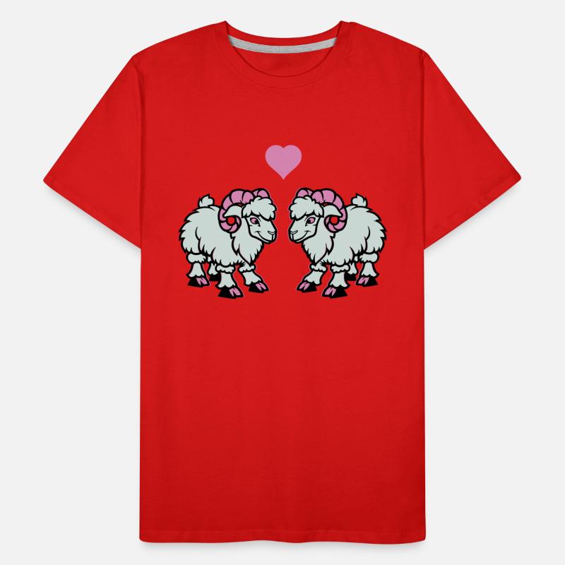 schaf comic widder love Männer Premium Bio T-Shirt