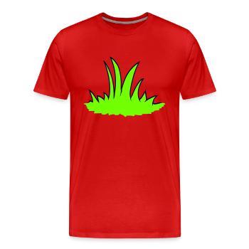 Grass Meadow Many Grasses Blades of Grass Green Nature Cool - Men's Premium Organic T-Shirt - red - Front - Damien (186cm)