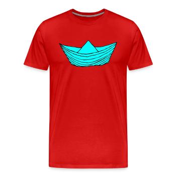 Bateau en papier - T-shirt bio Premium Homme - rouge - Devant - Damien (186cm)