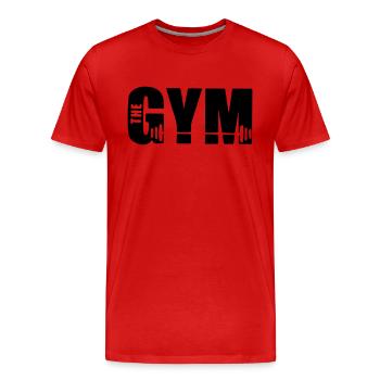 the gym - Men's Premium Organic T-Shirt - red - Front - Damien (186cm)