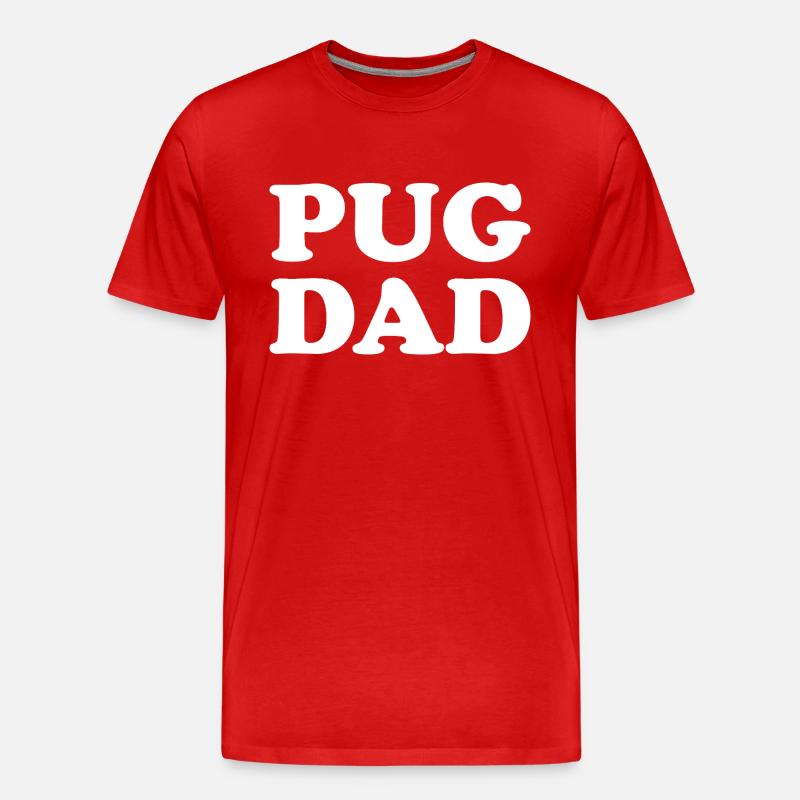 Pug Dad - Männer Premium Bio T-Shirt - Rot