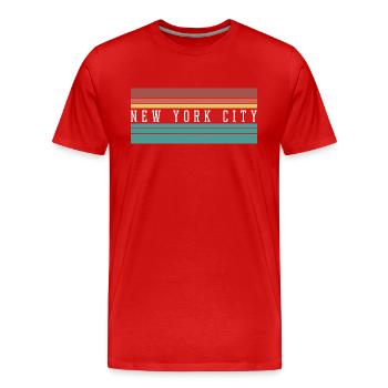 NYC: Perfect Gift & Souvenir - Men's Premium Organic T-Shirt - red - Front - Damien (186cm)