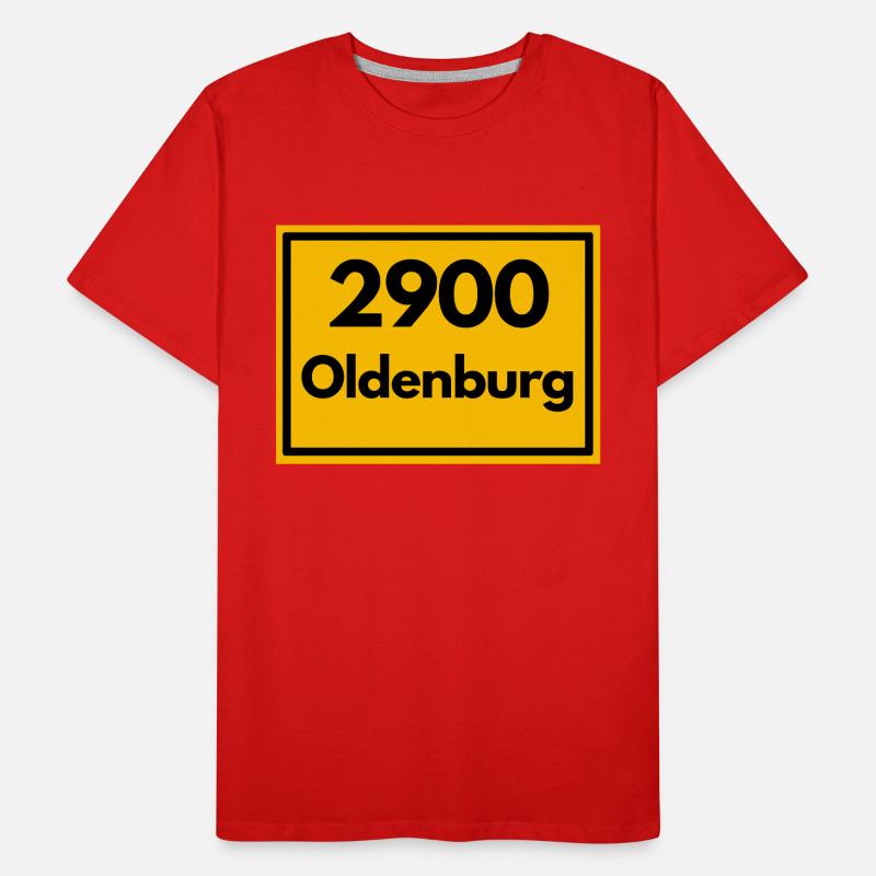 Panneau de lieu - puis rétro ancien code postal 2900 OLDENBURG T-shirt bio Premium Homme