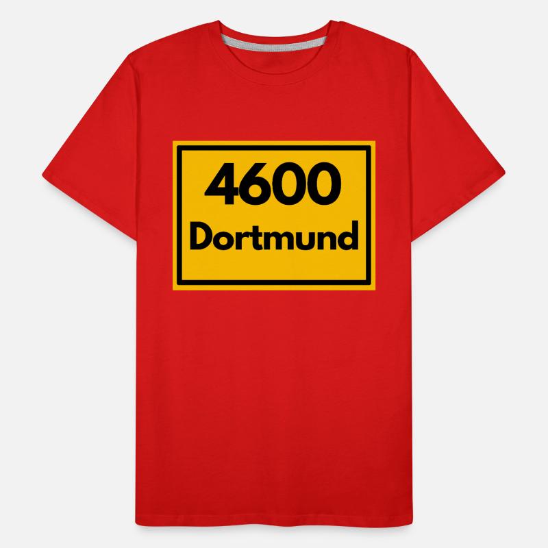Town sign - then retro old zip code DORTMUND Men's Premium Organic T-Shirt