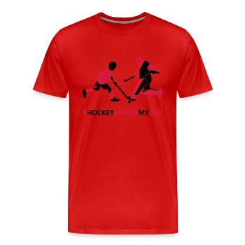 Gardien et joueur - T-shirt bio Premium Homme - rouge - Devant - Damien (186cm)