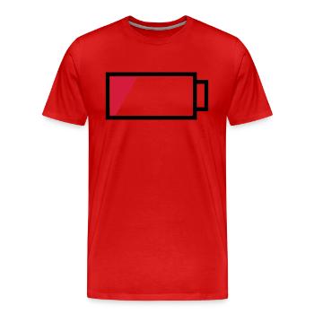 Akku leer - Männer Premium Bio T-Shirt - Rot - Vorne - Damien (186cm)