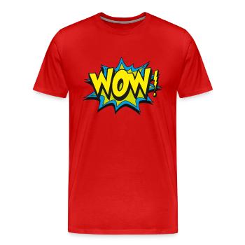 wow - Männer Premium Bio T-Shirt - Rot - Vorne - Damien (186cm)