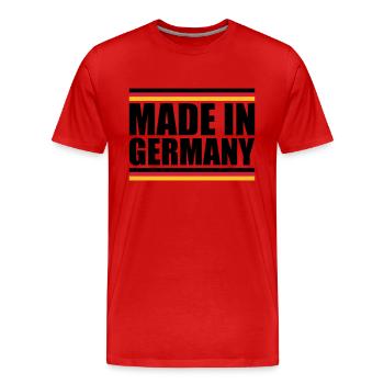 Fabriqué en Allemagne - T-shirt bio Premium Homme - rouge - Devant - Damien (186cm)