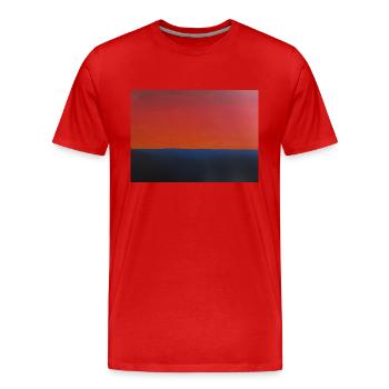 Sunset - Men's Premium Organic T-Shirt - red - Front - Damien (186cm)