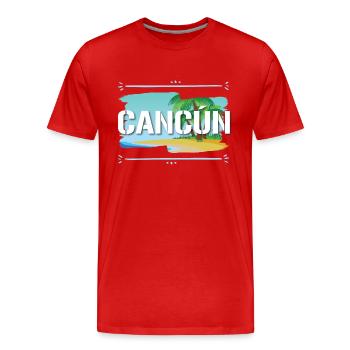 Cancun - T-shirt bio Premium Homme - rouge - Devant - Damien (186cm)