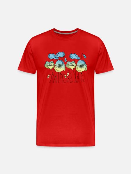 Flowers - Men's Premium Organic T-Shirt - red