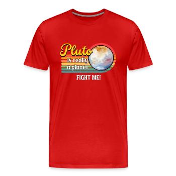 Faisons de Pluton une planète à nouveau - c’est ce qu’est Pluton. - T-shirt bio Premium Homme - rouge - Devant - Damien (186cm)