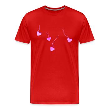 rosa herzen glitzer linien - Männer Premium Bio T-Shirt - Rot - Vorne - Damien (186cm)