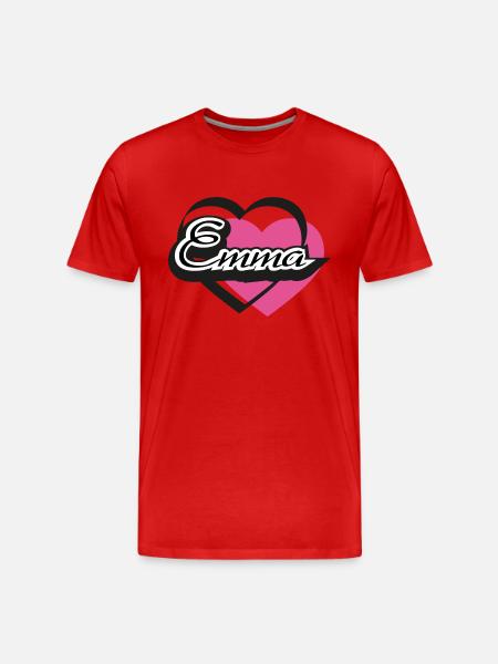 Name Emma Herz - Männer Premium Bio T-Shirt - Rot