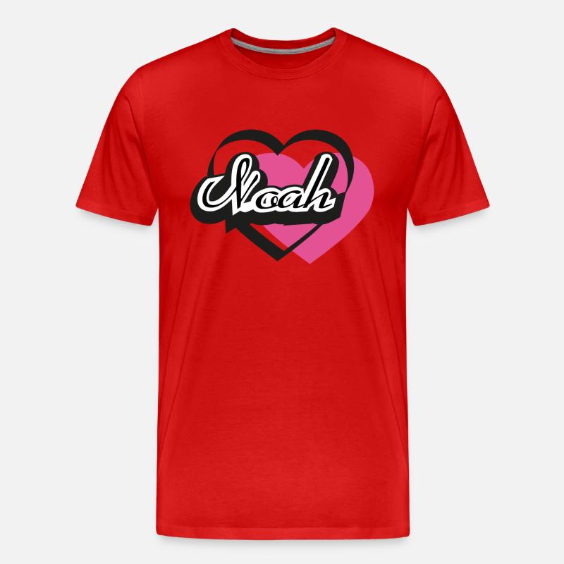 Name Noah - Männer Premium Bio T-Shirt - Rot