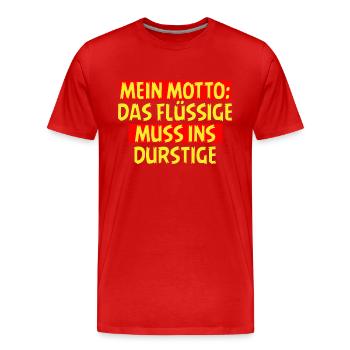 SSW136 MEIN MOTTO - Männer Premium Bio T-Shirt - Rot - Vorne - Damien (186cm)