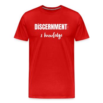 Discernement et Connaissance - Phi/1:9 - T-shirt bio Premium Homme - rouge - Devant - Damien (186cm)