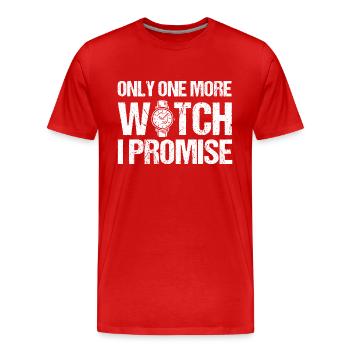 Montre Collector Horloger - T-shirt bio Premium Homme - rouge - Devant - Damien (186cm)