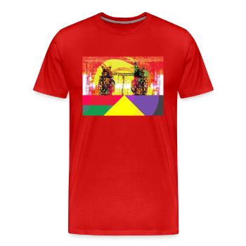 Patrimoine industriel de la Ruhr, aciéries - T-shirt bio Premium Homme - rouge - Devant - Damien (186cm)
