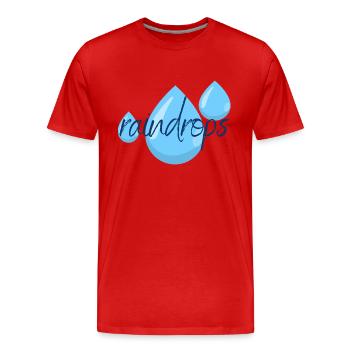 raindrops - Männer Premium Bio T-Shirt - Rot - Vorne - Damien (186cm)