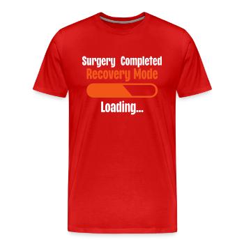 Chirurgie abgeschlossen Wiederherstellungsmodus wird geladen - Männer Premium Bio T-Shirt - Rot - Vorne - Damien (186cm)
