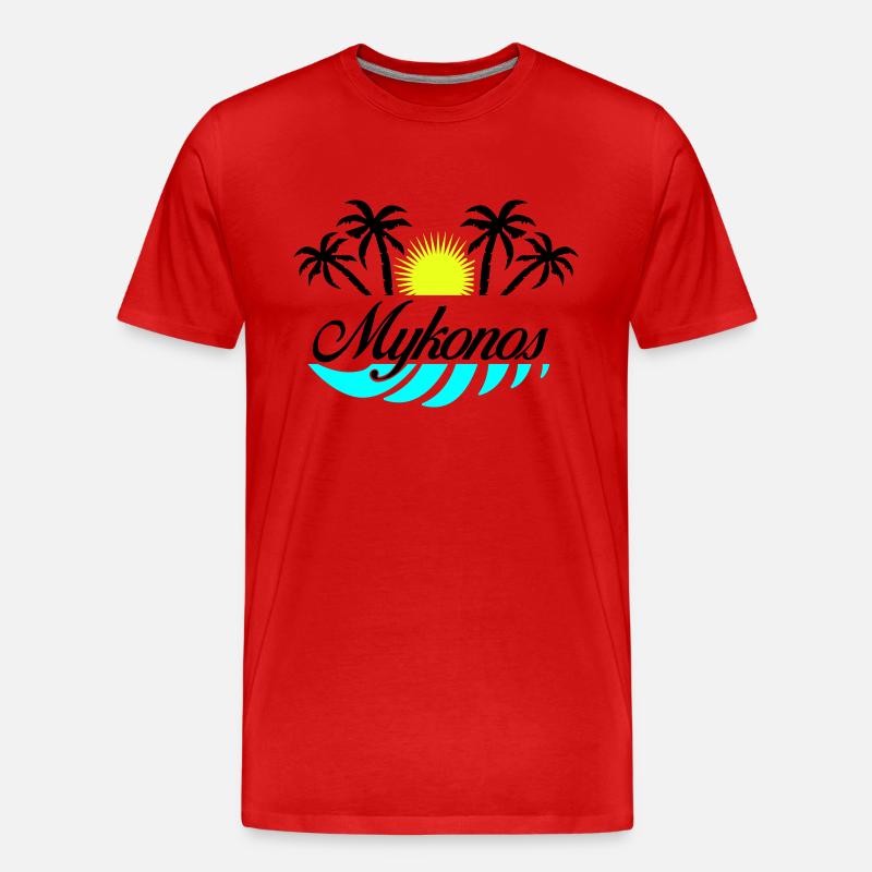 Mykonos - Männer Premium Bio T-Shirt - Rot
