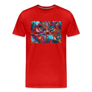Collecteur géométrique - T-shirt bio Premium Homme - rouge - Devant - Damien (186cm)
