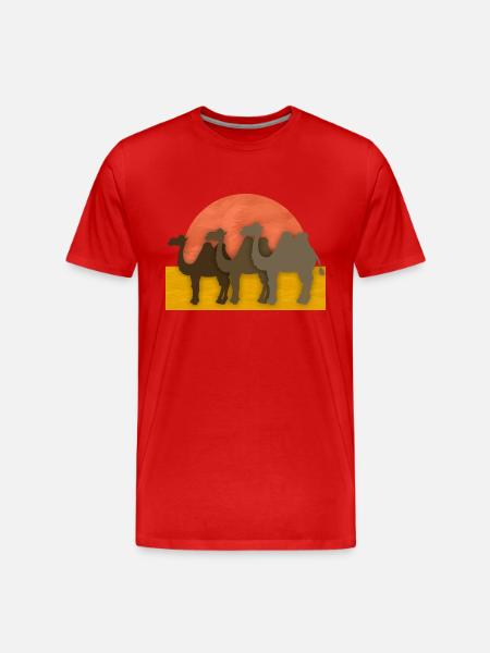 Kamele - Männer Premium Bio T-Shirt - Rot