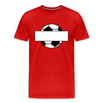 Football name tag - Men's Premium Organic T-Shirt - red - Front - Damien (186cm)