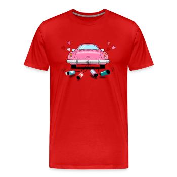 Wedding Car Pink Wedding - Men's Premium Organic T-Shirt - red - Front - Damien (186cm)