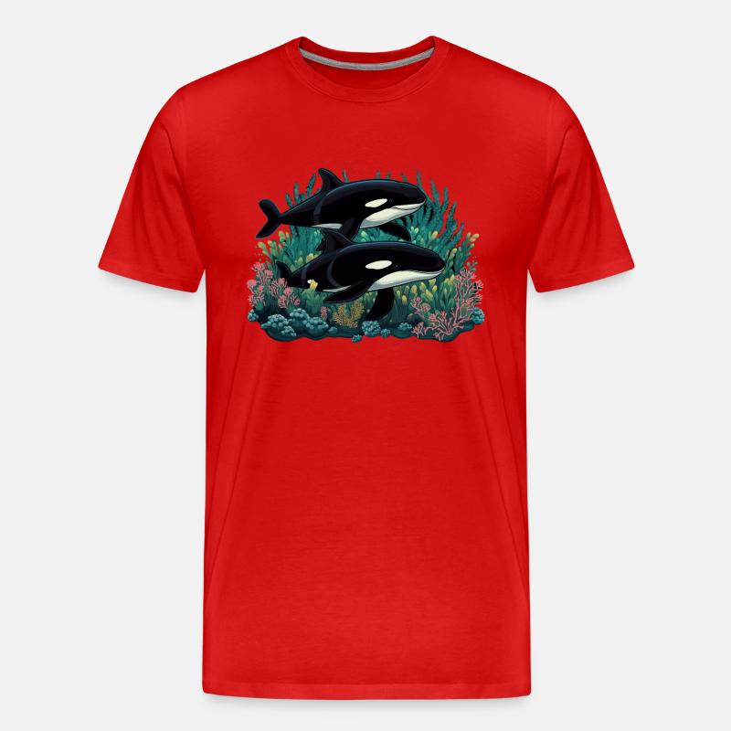 Orka Wal Killerwal Schwertwal - Männer Premium Bio T-Shirt - Rot