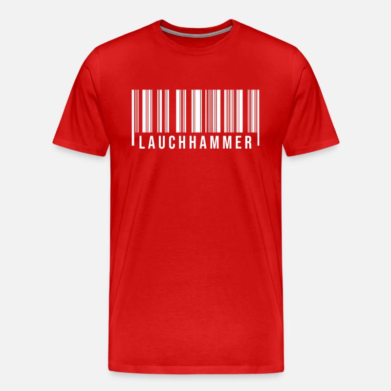 Lauchhammer Strichcode - Männer Premium Bio T-Shirt - Rot