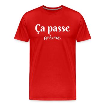 Ça passe crème - T-shirt bio Premium Homme - rouge - Devant - Damien (186cm)
