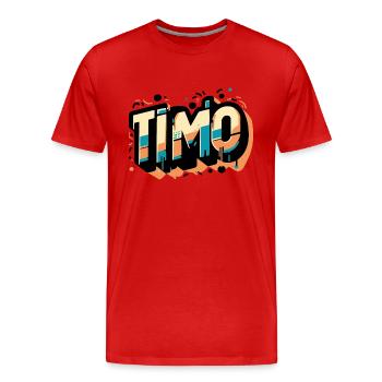 Timo Nom Graffiti - T-shirt bio Premium Homme - rouge - Devant - Damien (186cm)